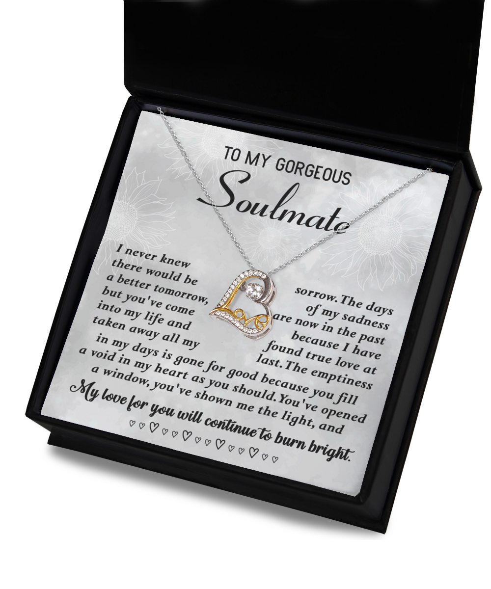 To My Gorgeous Soulmate Necklace, Soulmate Gifts for Women Men, Anniversary Valentine Gift for Soulmate, Necklace For Wife From Husband, Birthday Gifts For Wife, Birthday Gifts For Soulmate, Wife Birthday Gift Ideas