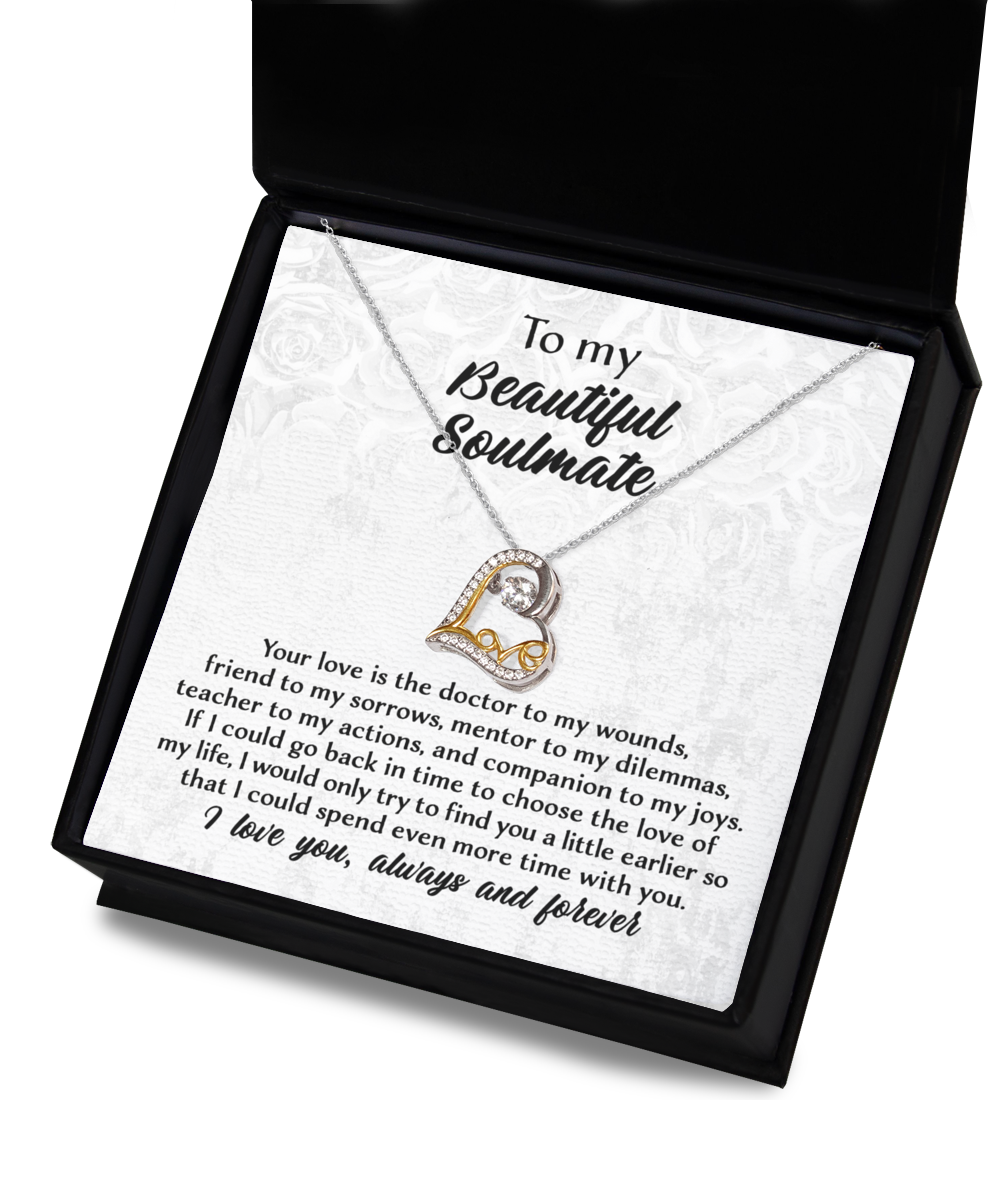 To My Beautiful Soulmate Necklace, Soulmate Gifts for Women Men, Anniversary Valentine Gift for Soulmate, Necklace For Wife From Husband, Birthday Gifts For Wife, Birthday Gifts For Soulmate, Wedding, New Baby