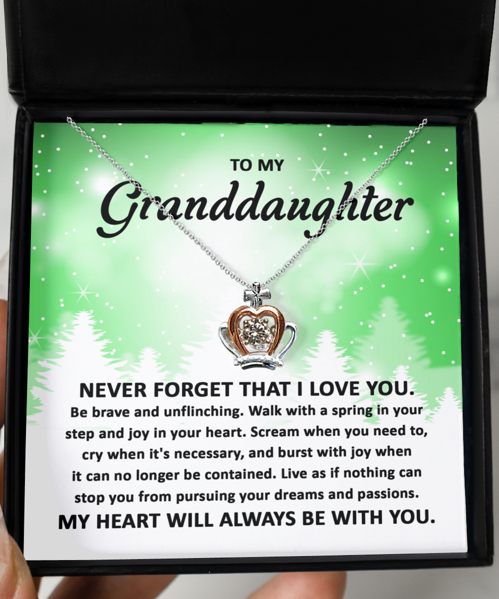 To My Grandaughter My Heart Will Always Be With You, Gift Ideas, necklace, xmas, birthday, graduation, thanksgiving, new year, christmas